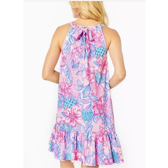 LILLY PULITZER SAIRA DRESS SZ LARGE SNAPPY TURTLE PINK ISLE NEW W/TAGS - Picture 2 of 10